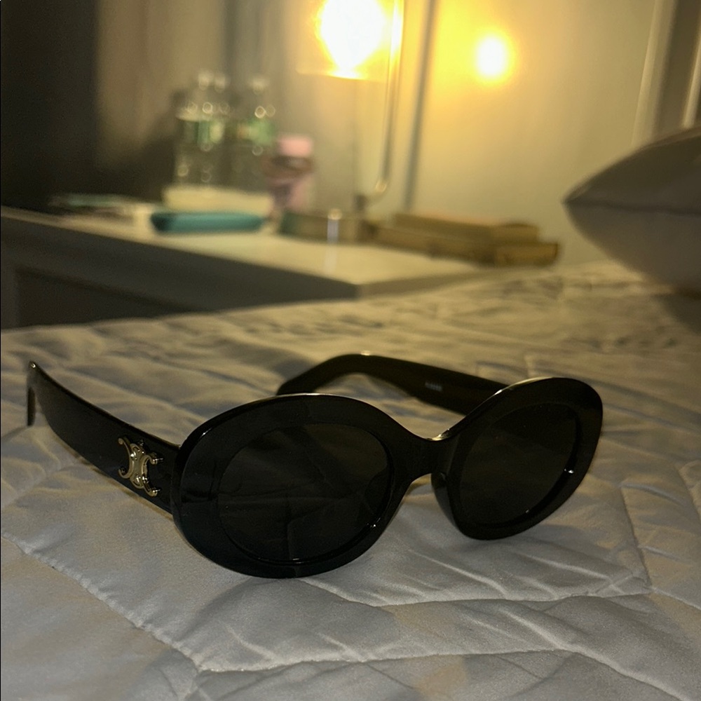 Celine Black Oval Sunglasses